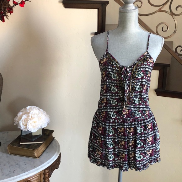 American Eagle Outfitters Pants - AEO Beaded Floral Romper